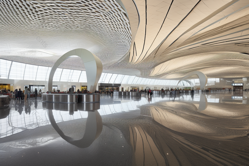 北京大兴国际机场内部建筑空间,高清,摄影图,摄影图片,图片大全,摄影图免费下载